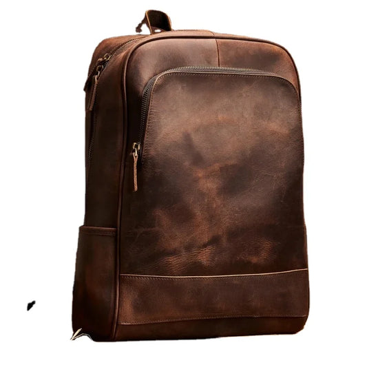 Leather Rucksack with Laptop